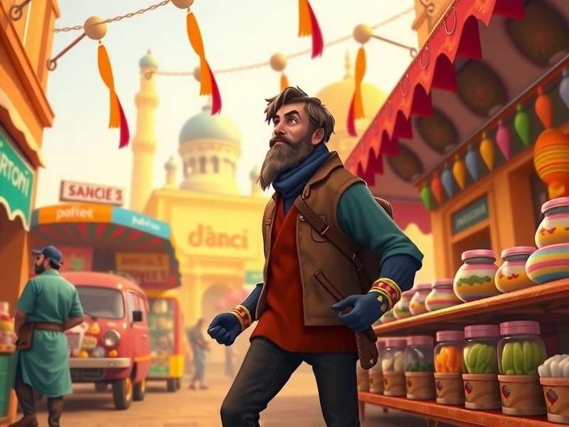 Tandoori Passion Pursuit Game Hero Image Tandoori Passion Pursuit game hero image showing vibrant Indian market scene